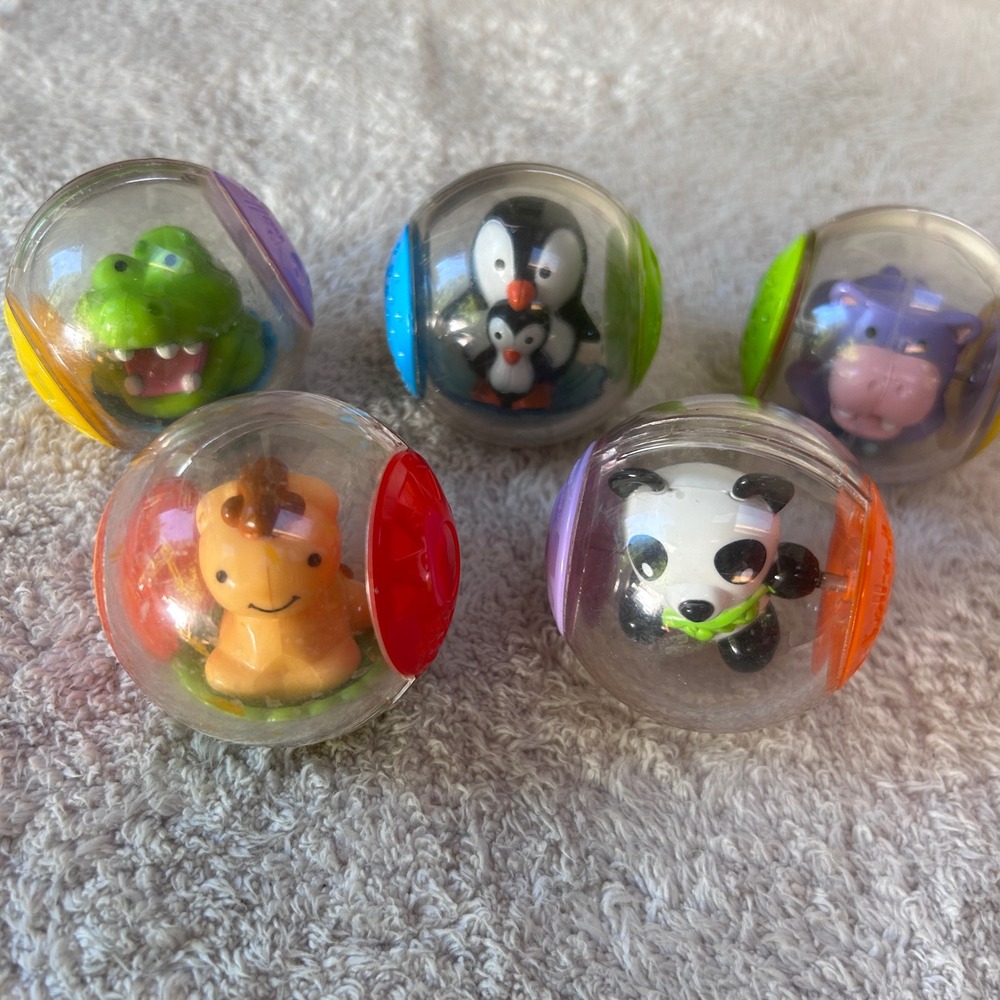 Fisher Price Roll-a-Rounds Ball Lot of 5 Panda Penguin Hippo Alligator Lion